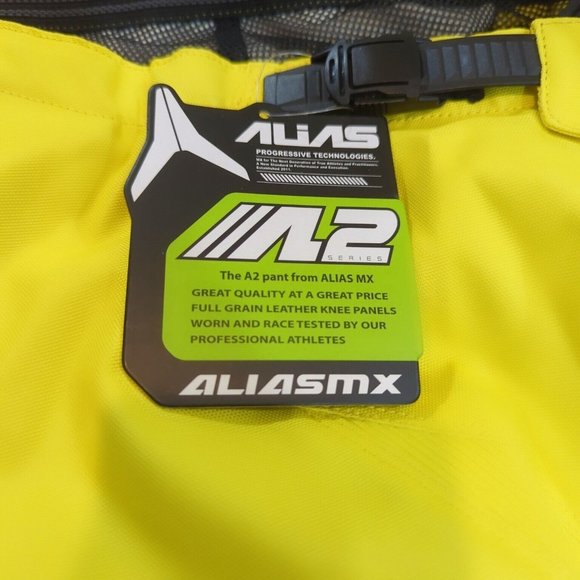 NEW Alias MX A2 Series Motocross Pants BMX ATV Off-Road Yellow Red / Sz 36 NWT - Picture 8 of 9